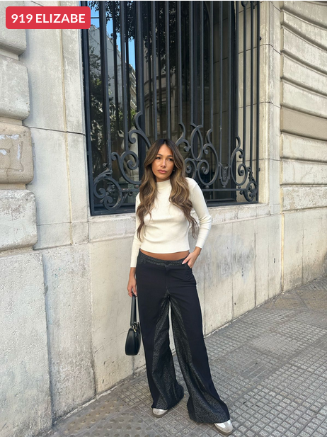 Pantalon wideleg animal print 