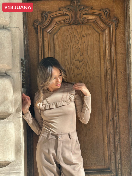 Remera morley pechera con puntilla 