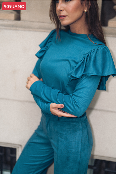 Remera morley con volado 