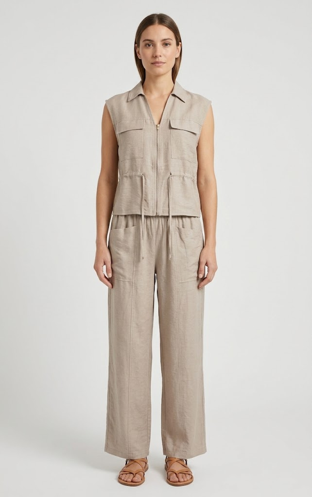 Conjunto Chaleco y Pantalón Lino