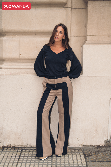 Pantalon sastrero combinado